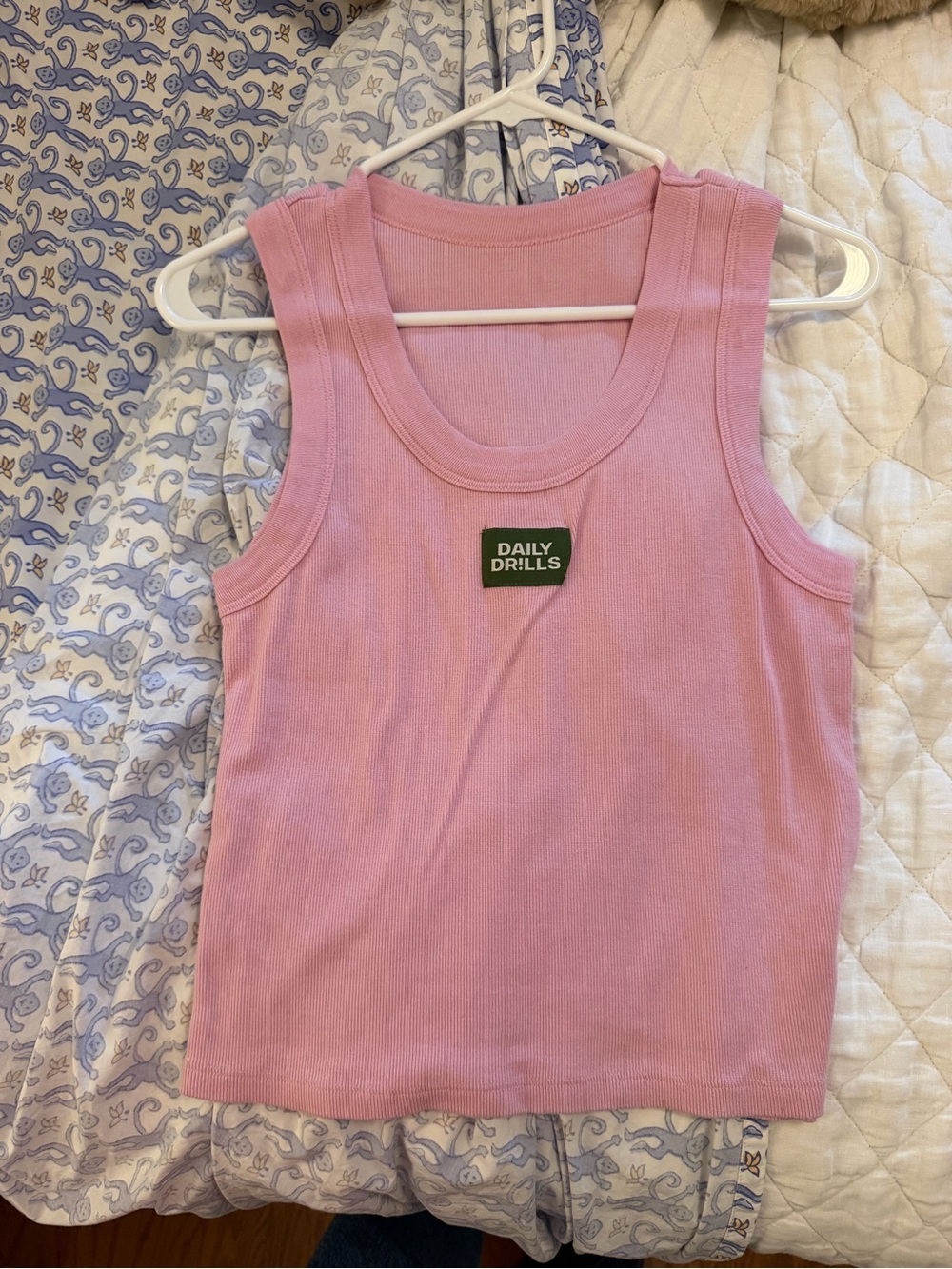 Daily Drills Pink Ribbed Tank Top